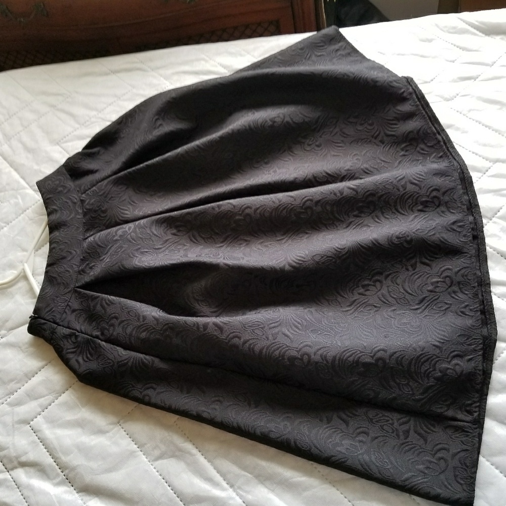 Black lace pattern dressy skirt